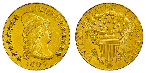 Золотая монета Орел 1804 года