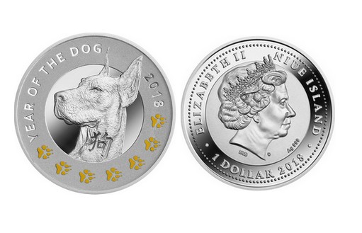 Серебряные монеты Ниуэ к году собаки 2018