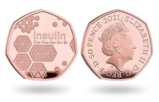 Золотые монеты Великобритании в честь 100-летия инсулина
