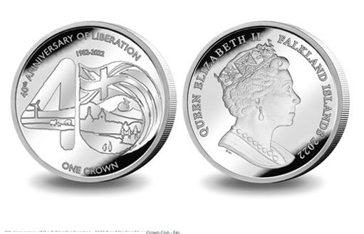 серебряные монеты в честь 40-летия Дня освобождения Фолклендских островов