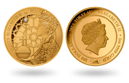 Молодая Елизавета II на золотых монетах Токелау