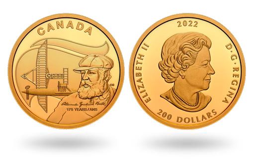 Золотые монеты Канады в честь Александра Белла