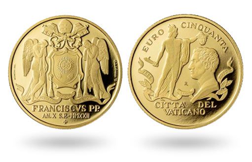 Золотые монеты Ватикана в честь Антонио Канове