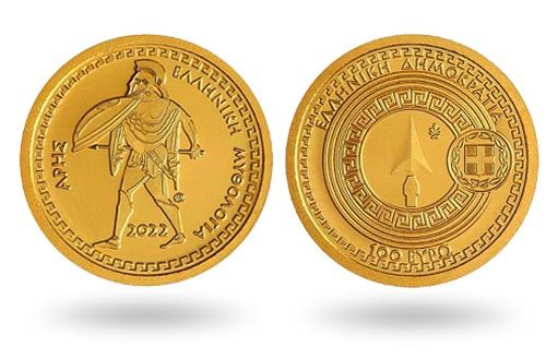 Греческие золотые монеты в честь Бога Ареса