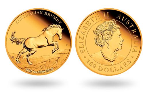 Австралийская дикая лошадь стала героем нового выпуска золотых монет Австралии