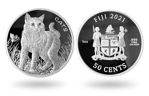 Фиджи представил новую серию серебряных монет с изображением кошек