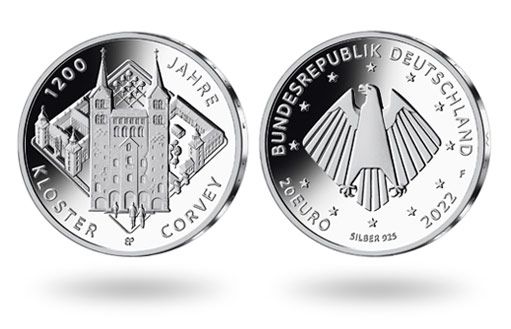 аббатство Корвей на серебряной монете Германии