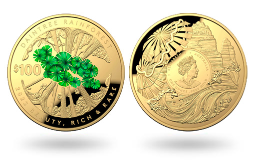 Тропический лес на золотых монетах Австралии