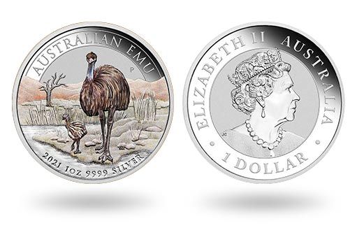 Птица эму на серебряных монетах Австралии