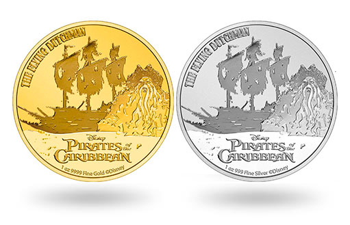 Монетный двор Новой Зеландии отчеканил золотые и серебряные монеты с Летучим голландцем
