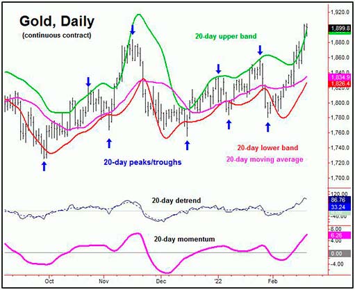20-дневный компонент для цены золота