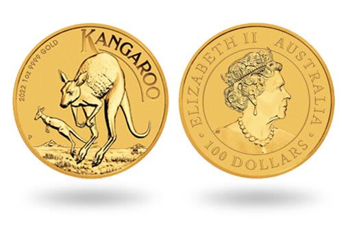 Кенгуру на золотых монетах Австралии