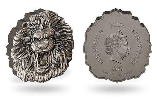 Лев на серебряных монетах Ниуэ