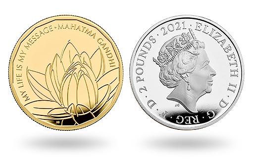 Великобритания выпустила коллекционные монеты из золота и серебра в честь Ганди