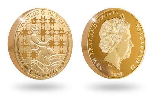 праздник нового года на золотых монетах новой зеландии