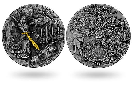 Серебряные Ниуэсские монеты, посвященные Архангелу Михаилу