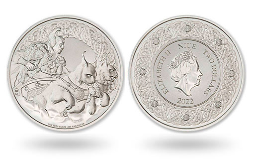 Монетный двор Intaglio выпустил инвестиционную монету в скандинавском стиле с изображением богини Фрейи