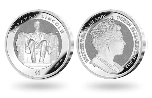 Абрахам Линкольн на серебряных монетах Британских Виргинских островов