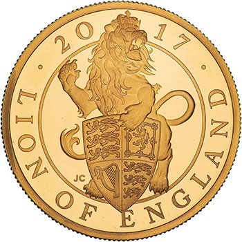 Монета Лев Англии из серии Звери Королевы