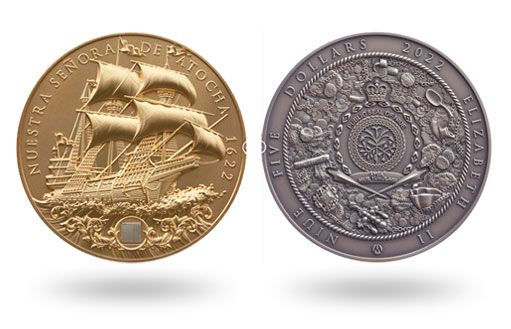 Серебряные монеты Ниуэ в честь испанского галеона