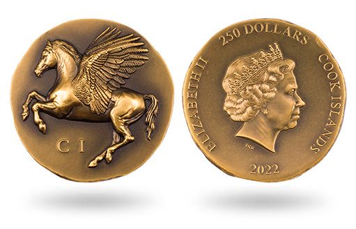 Пегас на золотых монетах Островов Кука
