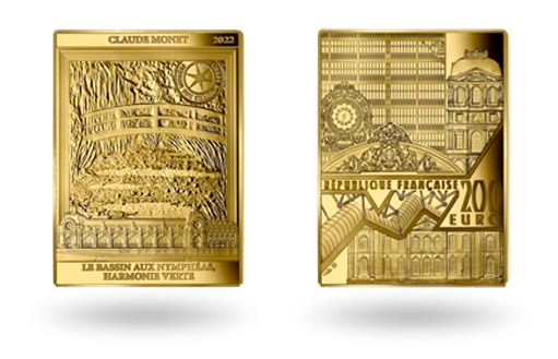 Французский золотые монеты с картиной Моне