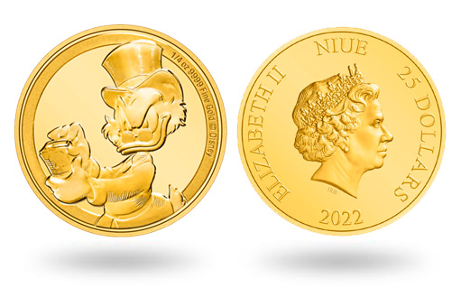 Скрудж на золотых монетах Ниуэ