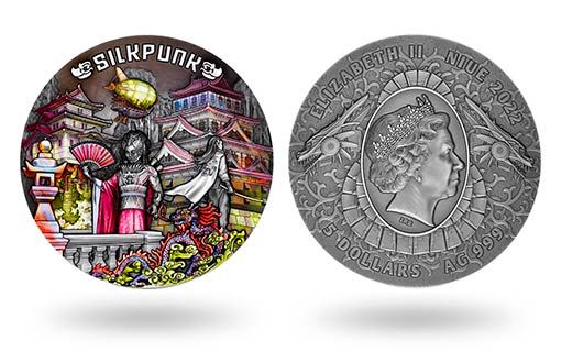 Ниуэсские серебряные монеты в честь силкпанка