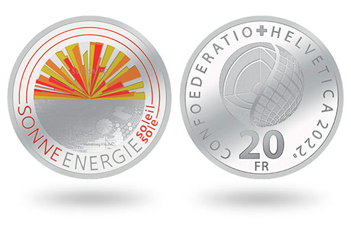 солнечная энергия на серебряных монетах Швейцарии