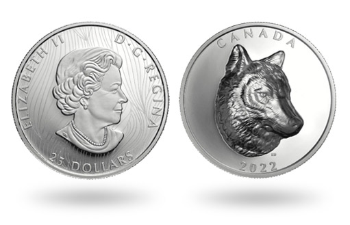 Канада посвятила серебряные монеты волку