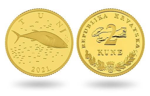 Хорватская золотая монета 2 куны