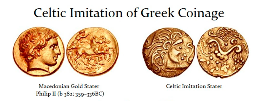 Македонский золотой статер и кельтская имитация
