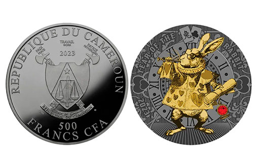 Кролик на серебряных монетах Камеруна