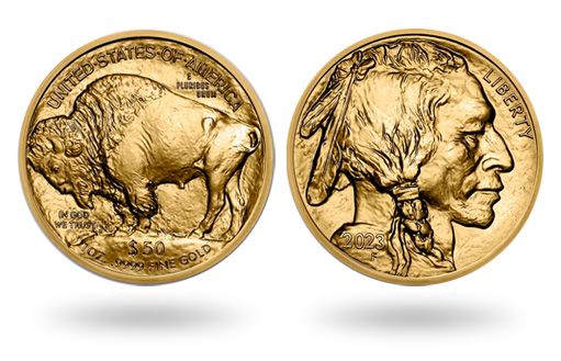 Золотые монеты США с бизоном