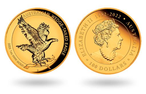Орел на золотых монетах Австралии