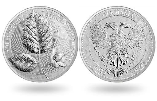 Флора североевропейского леса запечатлена на серебряных инвестиционных монетах Германии