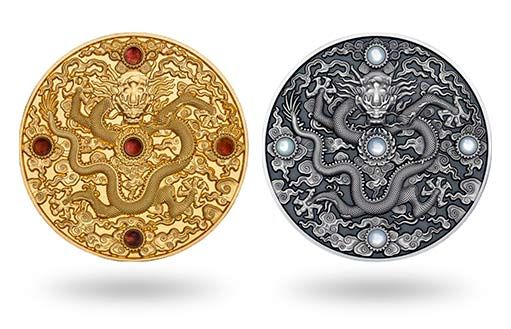 Дракон на серебряных монетах Ниуэ