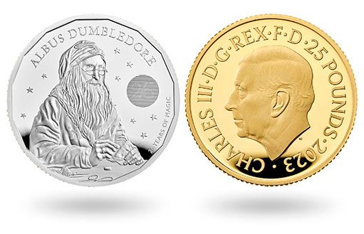 Дамблдор на коллекционных монетах Великобритании