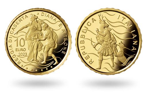Итальянские золотые монеты в честь фонтана