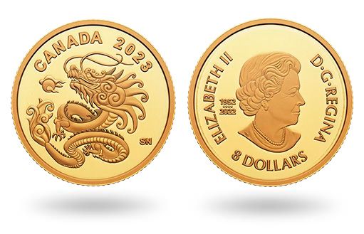 Канадские золотые монеты с драконом