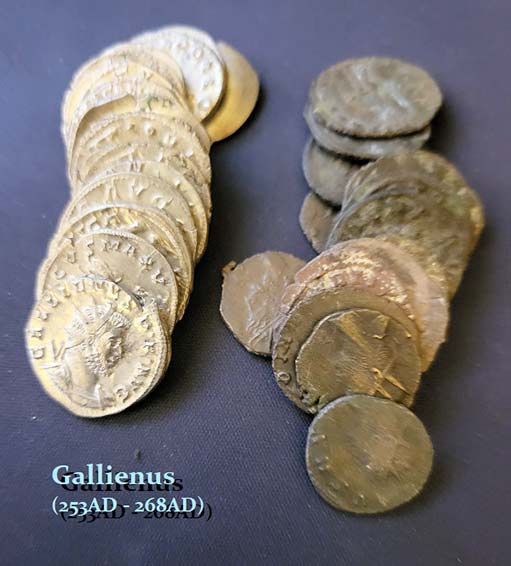 различия в чеканке монет в момент становления Галльской империи и ближе к ее упадку