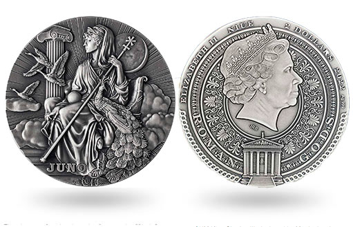 Серебряные монеты Ниуэ с римской богиней