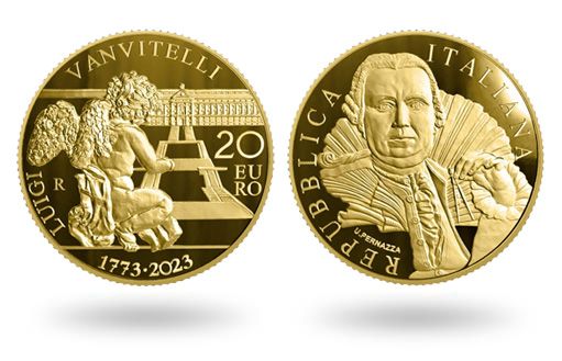 Итальянские монеты из золота в честь Луиджи Ванвителли