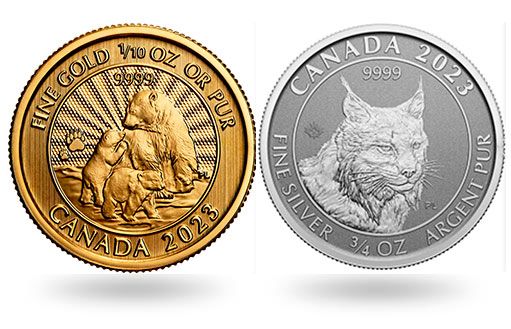 Канадские золотые и серебряные монеты в честь фауны
