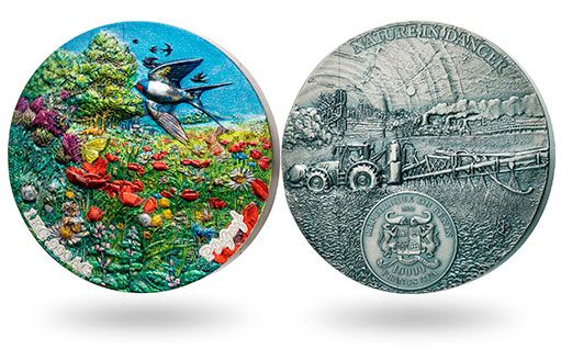 Монеты Бенина из серебра в честь влияния человека на природу