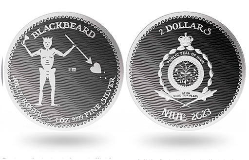 серебряные монеты Ниуэ с Веселым Рождером