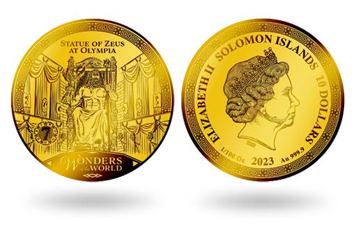 Статуя бога украсила золотые монеты Соломоновых островов