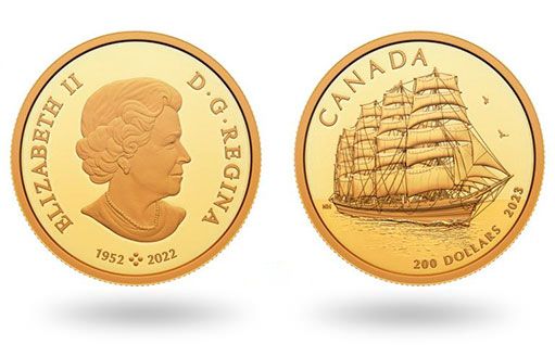 Золотые монеты Канады в честь корабля