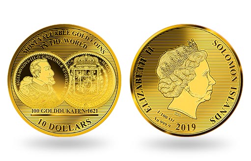 золотая монета воспроизводит дизайн дукатов эпохи Сигизмунда Третьего