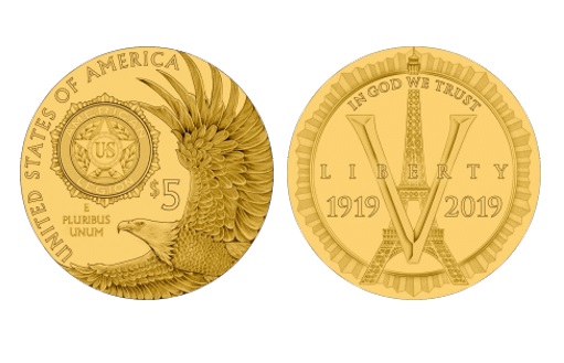 Монеты из золота в честь сотого юбилея Американского Легиона